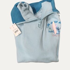 Disney Light Blue & Teal Stitch Surf Pullover